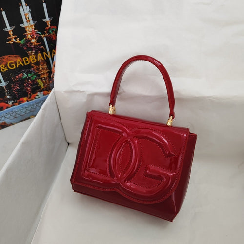 D&G Patent Leather Handbag with Gold Detailing