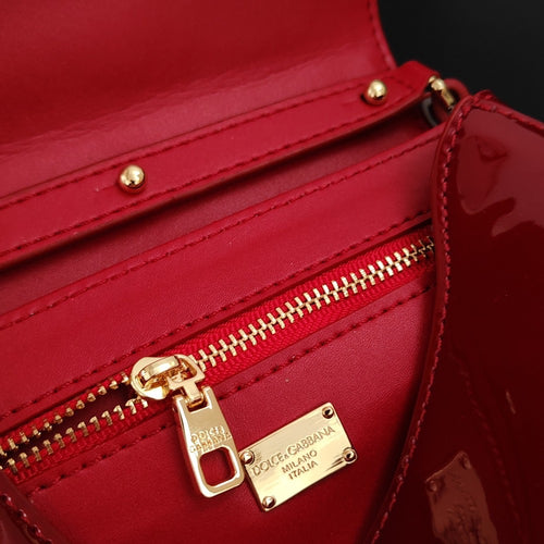 D&G Patent Leather Handbag with Gold Detailing