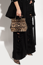 D&G Sicily Leopard Shoulder Bag featuring gold detailing