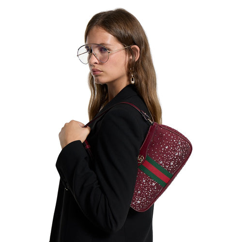 Gucci Ophidia Crystals Small Shoulder Bag — 26cm