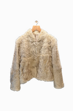 “Cocoon d’Hiver” Ivory Shearling-Texture Fleece Jacket