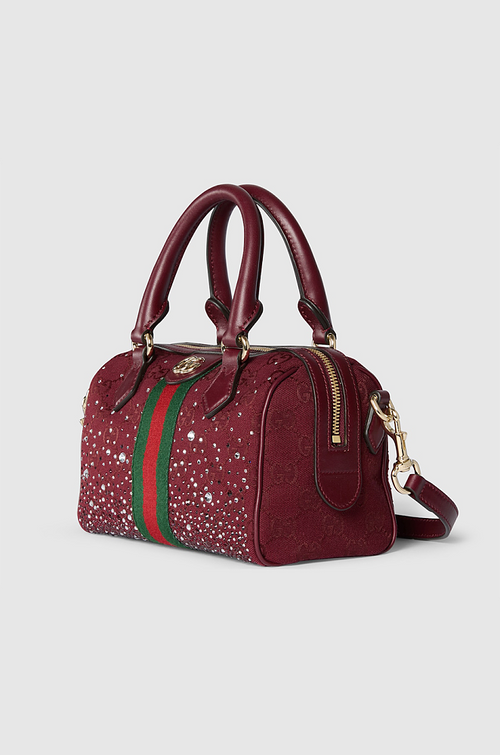 Gucci Ophidia Crystals Small Boston Bag