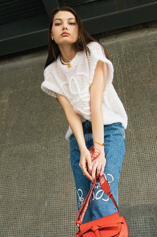 Loewe “Nube Signature” Hand-Knit Mohair Vest