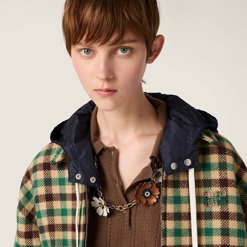 “Miu Miu Alpine Revue” Hooded Wool Check Jacket (S–L)