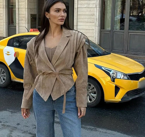 Marseille Sculpted Suede Blazer
