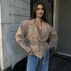 Marseille Sculpted Suede Blazer