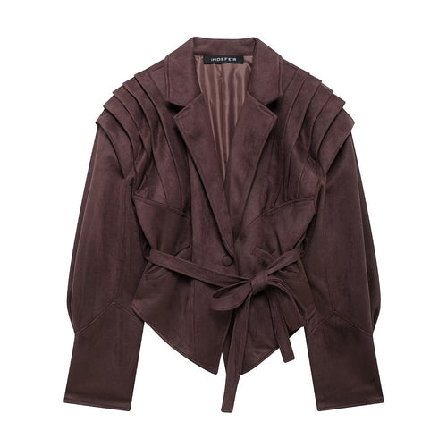 Marseille Sculpted Suede Blazer