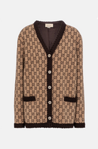 Casa Reale” Gucci GG Monogram Heritage Cardigan — Camel Wool Icon Edition