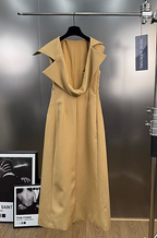 The Aureate Collar Draped Vest Dress