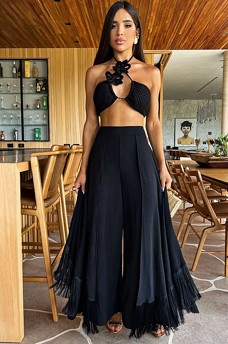 Noir Fleur Fringe Set