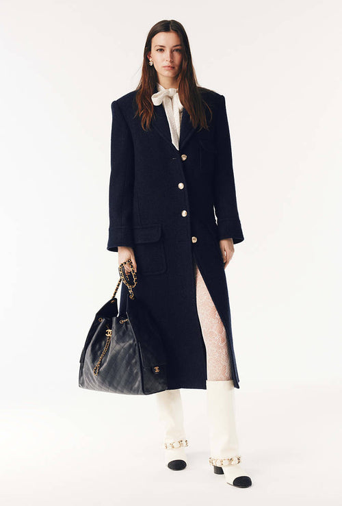 Chanel Chain Embellished Two-Tone Leather Boots