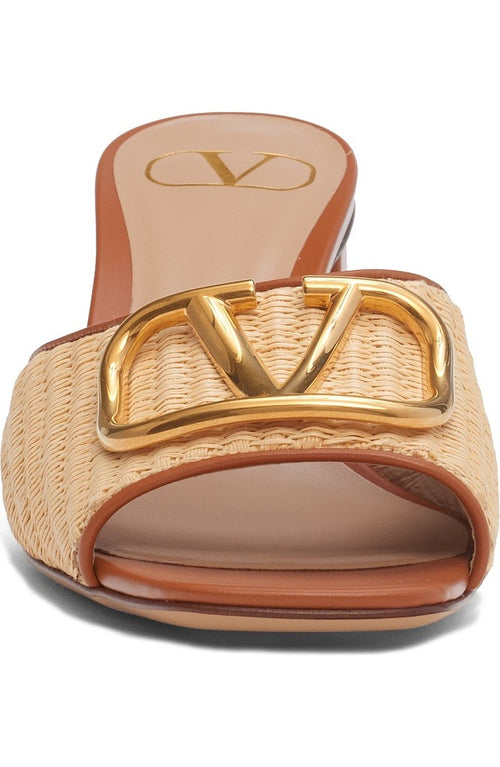 Valentino Garavani – Riviera VLogo Raffia Mules