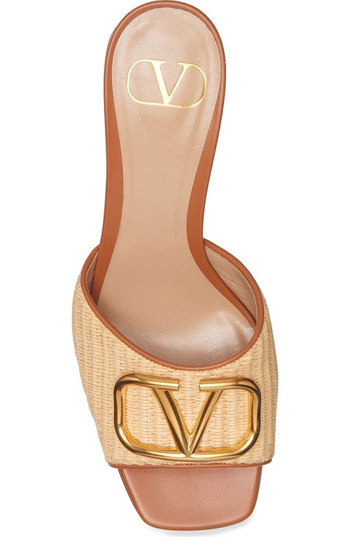Valentino Garavani – Riviera VLogo Raffia Mules