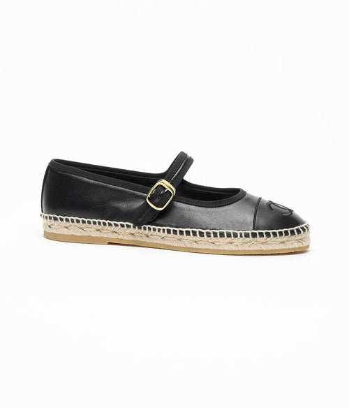 Chanel – Noir Riviera CC Espadrille Flats
