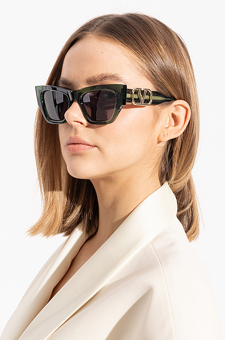 Valentino V-Square Sculpted Sunglasses