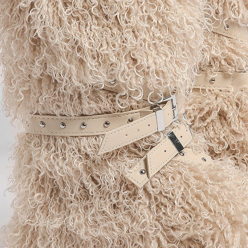 “Montagne Luxe Shearling Armure” — Couture Fur Boots with Atelier Strap Harness