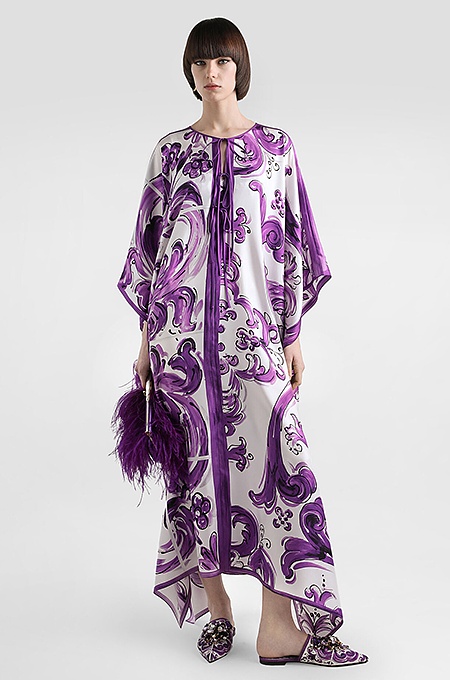 Dolce & Gabbana Majolica Reverie Twill Caftan Dress