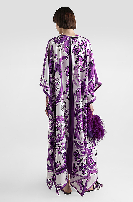 Dolce & Gabbana Majolica Reverie Twill Caftan Dress