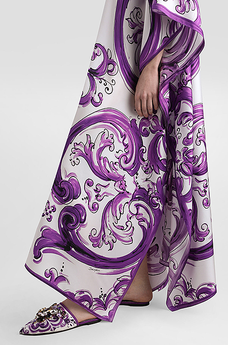 Dolce & Gabbana Majolica Reverie Twill Caftan Dress