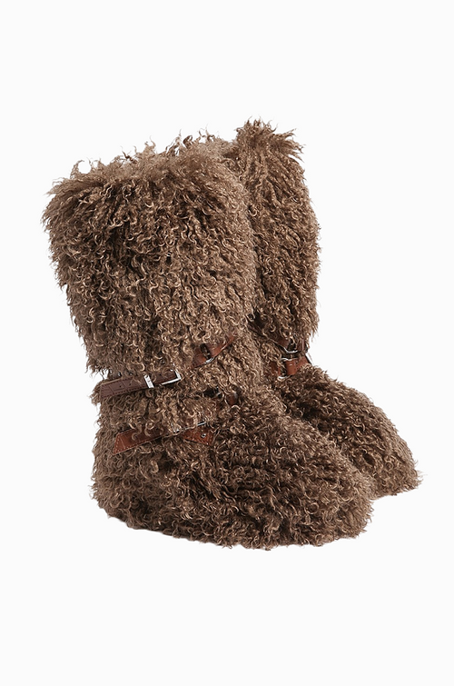 “Montagne Luxe Shearling Armure” — Couture Fur Boots with Atelier Strap Harness