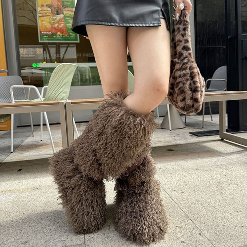 “Montagne Luxe Shearling Armure” — Couture Fur Boots with Atelier Strap Harness