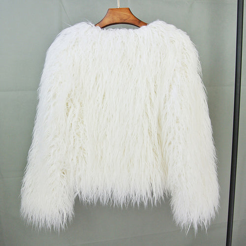 “Snowfall Luxe” Faux Fur Fluff Jacket – Ivory Dream