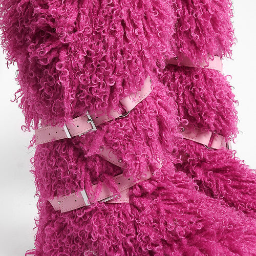 “Montagne Luxe Shearling Armure” — Couture Fur Boots with Atelier Strap Harness