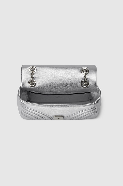 Gucci Marmont Small Shoulder Bag — Metallic Silver Quilted Leather (22 cm)