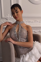 Château Lumière” Crystal Ruffle Mini – Haute Couture Edition