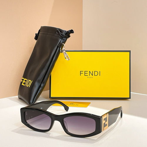 FENDI Roma Rectangular Sunglasses – Sculpted FF Temple Edition