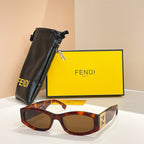 FENDI Roma Rectangular Sunglasses – Sculpted FF Temple Edition