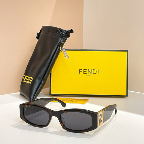 FENDI Roma Rectangular Sunglasses – Sculpted FF Temple Edition