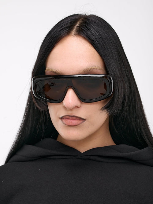 Bottega Veneta ‘Visio Scultoreo’ Oversized Shield Sunglasses