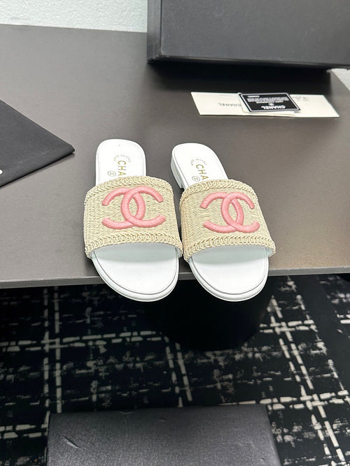 CC Satin Mule featuring Beige & Pink Satin Mule