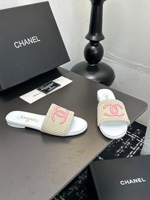 CC Satin Mule featuring Beige & Pink Satin Mule