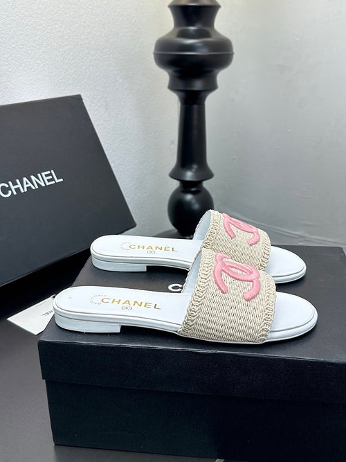 CC Satin Mule featuring Beige & Pink Satin Mule