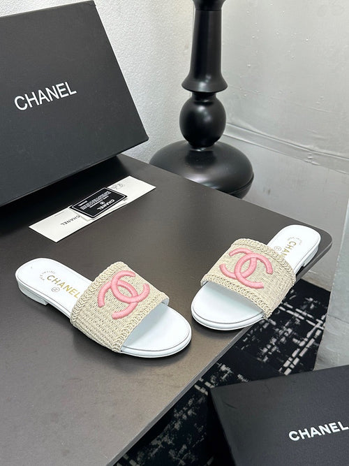 CC Satin Mule featuring Beige & Pink Satin Mule