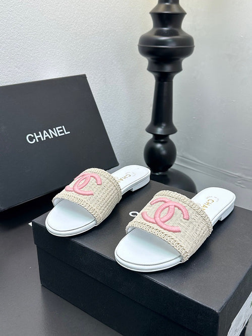 CC Satin Mule featuring Beige & Pink Satin Mule