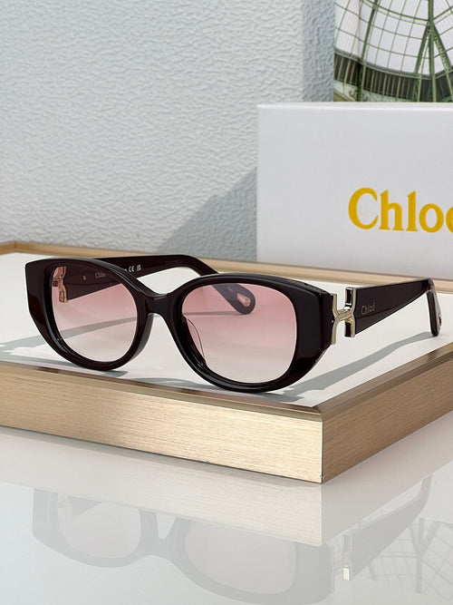 Chloé “Lumière Sculptée” Retro-Oval Sunglasses
