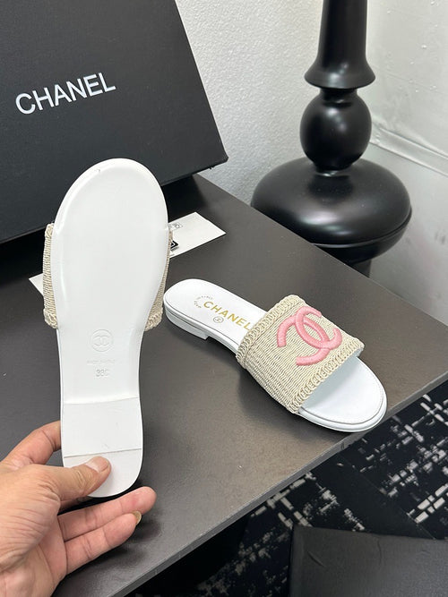 CC Satin Mule featuring Beige & Pink Satin Mule