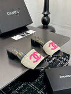 CC Beige Satin Mule with heel (limited sizes)