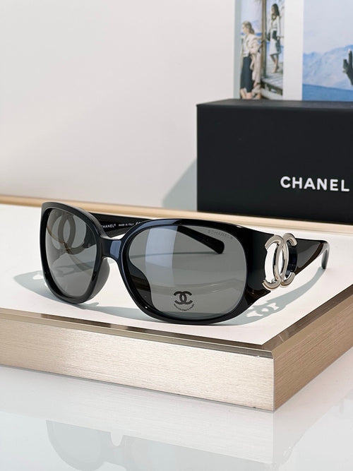 CHANEL “Éternelle Élégance” Oversized Oval Sunglasses — Dual CC Emblem Edition