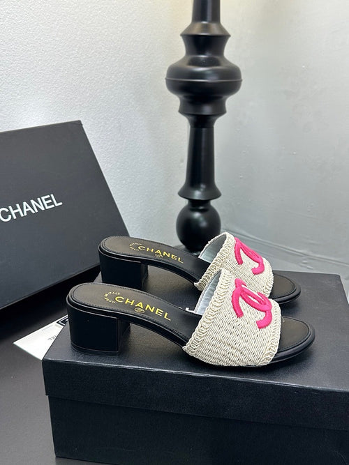 CC Beige Satin Mule with heel (limited sizes)