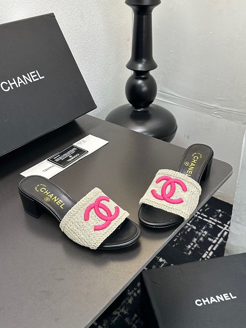 CC Beige Satin Mule with heel (limited sizes)