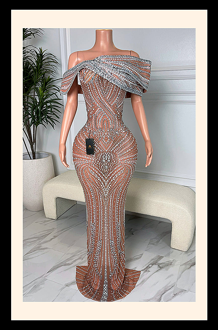 “Empress Nocturne” Sculpted Crystal Siren Gown