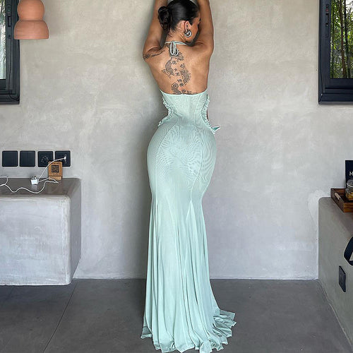 “Papillon de L’Aube” Celestial Mint Butterfly Gown –