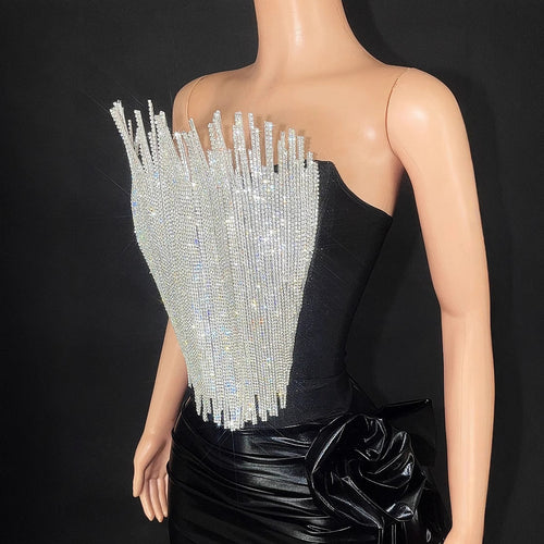 “Aurora Éclat Crystal-Burst Draped Mini Dress – Luxe Edition”