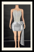 “Aurora Éclat Crystal-Burst Draped Mini Dress – Luxe Edition”