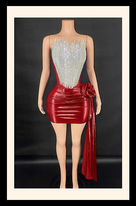 “Aurora Éclat Crystal-Burst Draped Mini Dress – Luxe Edition”
