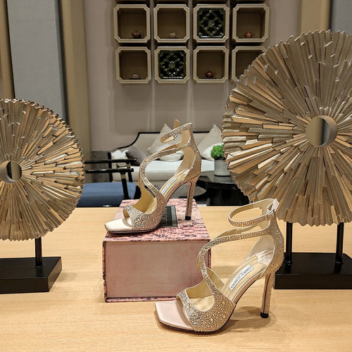 Jimmy Choo Luminara Crystal Wave Sandals – 36-41 (Multiple Colors)